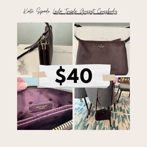 Kate Spade Leila Triple Gusset Crossbody - Purple